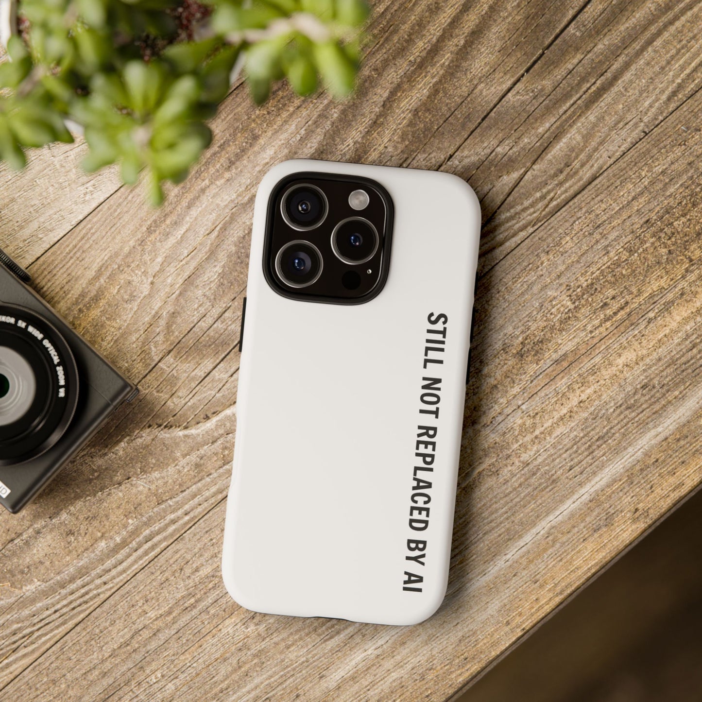 Still Not Replaced by AI – Funny Tough Phone Case for Programmers & Tech Enthusiasts