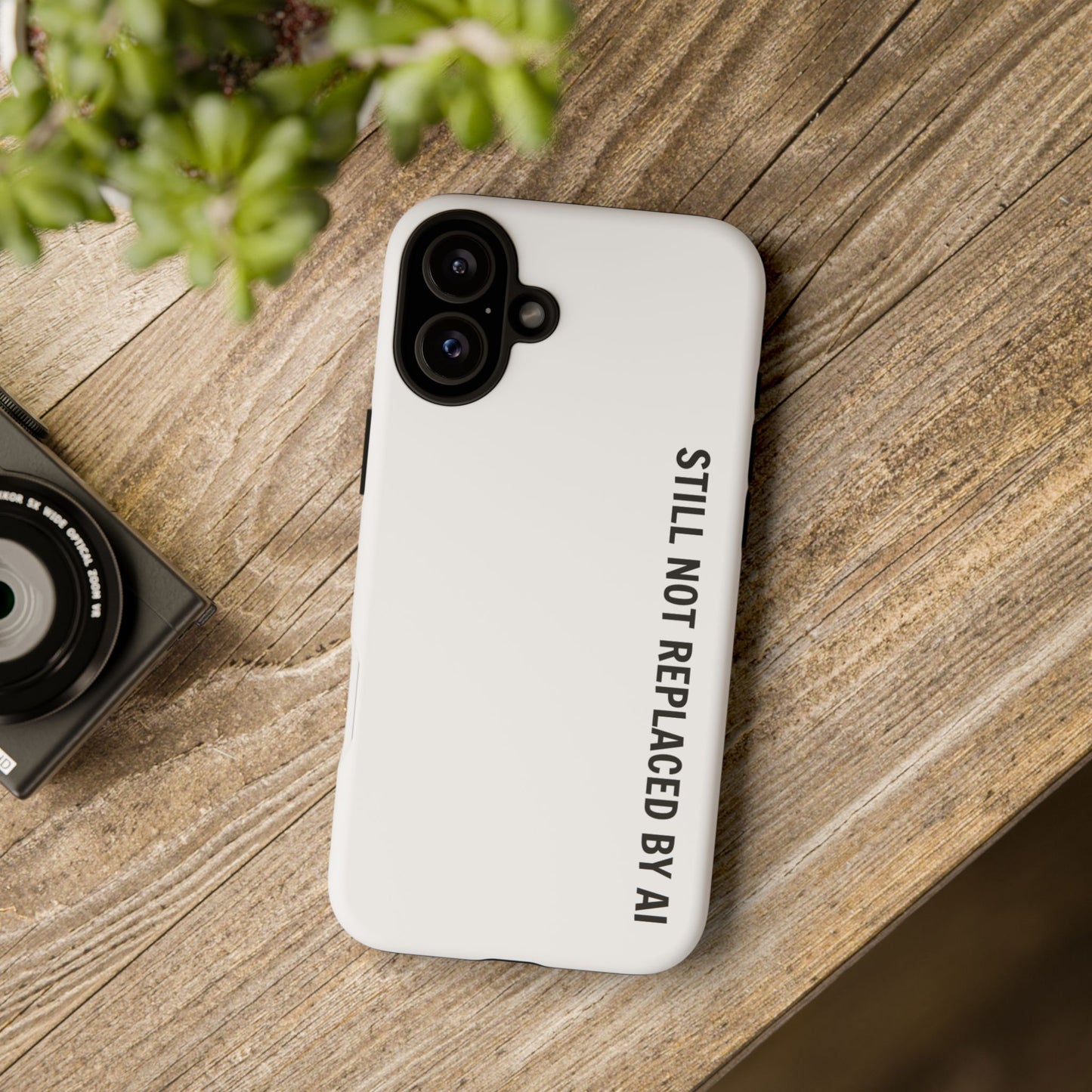 Still Not Replaced by AI – Funny Tough Phone Case for Programmers & Tech Enthusiasts