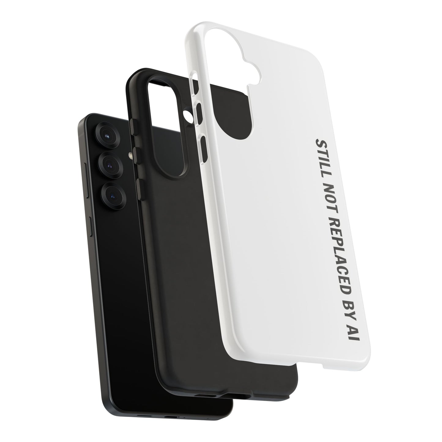 Still Not Replaced by AI – Funny Tough Phone Case for Programmers & Tech Enthusiasts