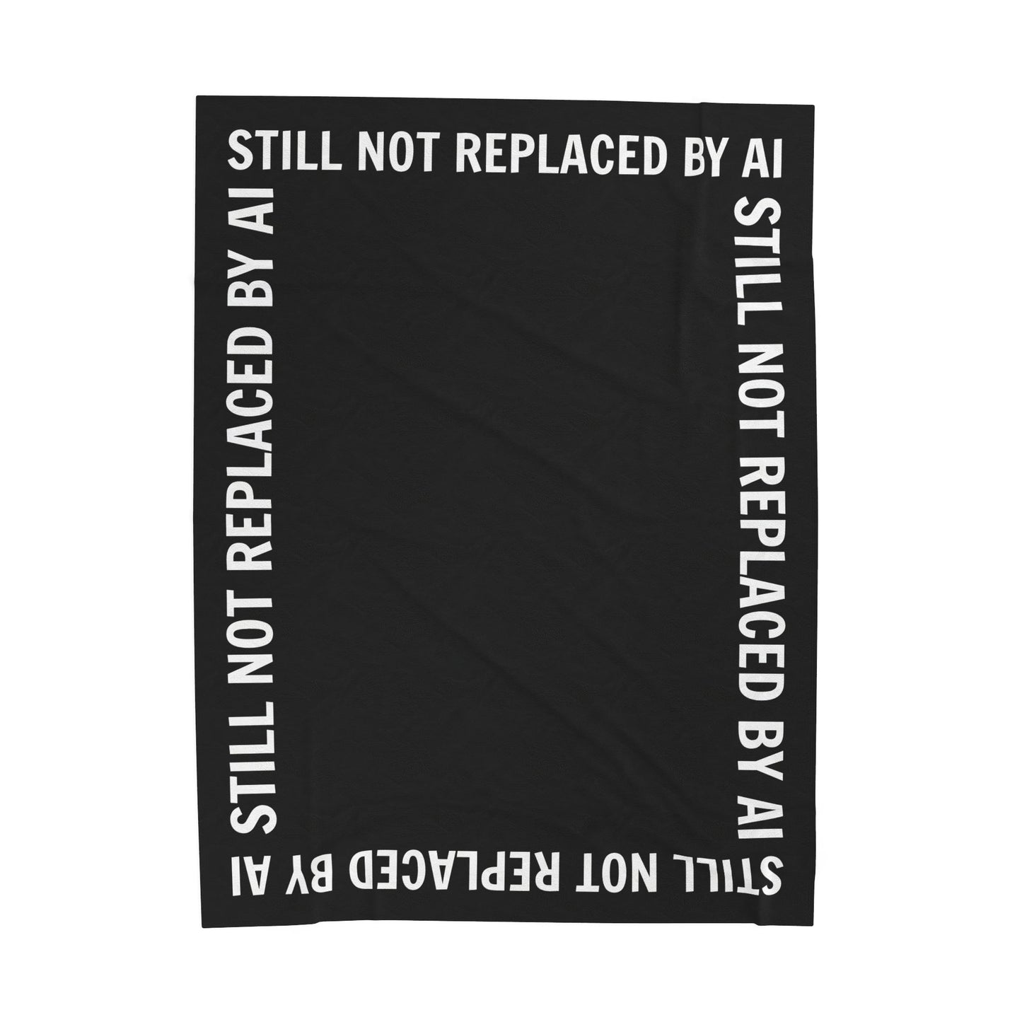 Still Not Replaced by AI – Funny Plush Blanket for Programmers & Tech Enthusiasts