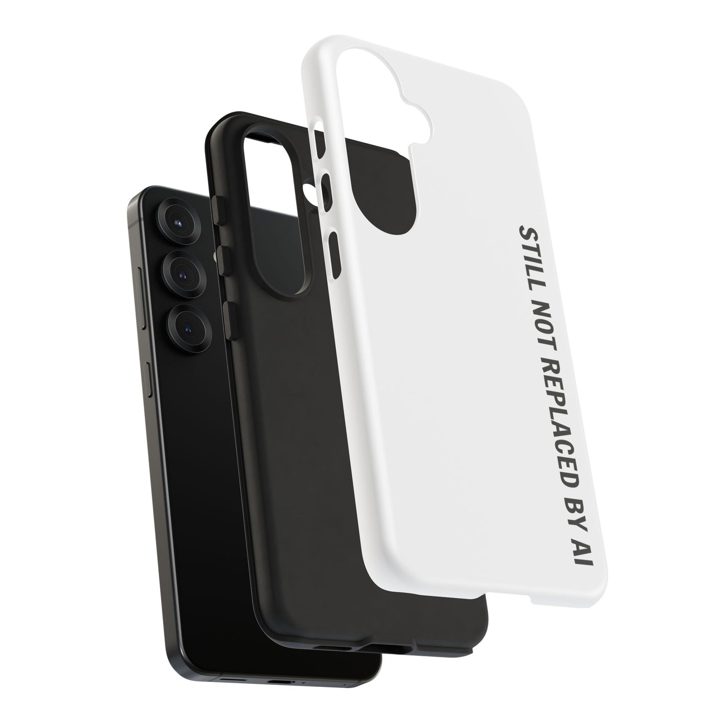 Still Not Replaced by AI – Funny Tough Phone Case for Programmers & Tech Enthusiasts