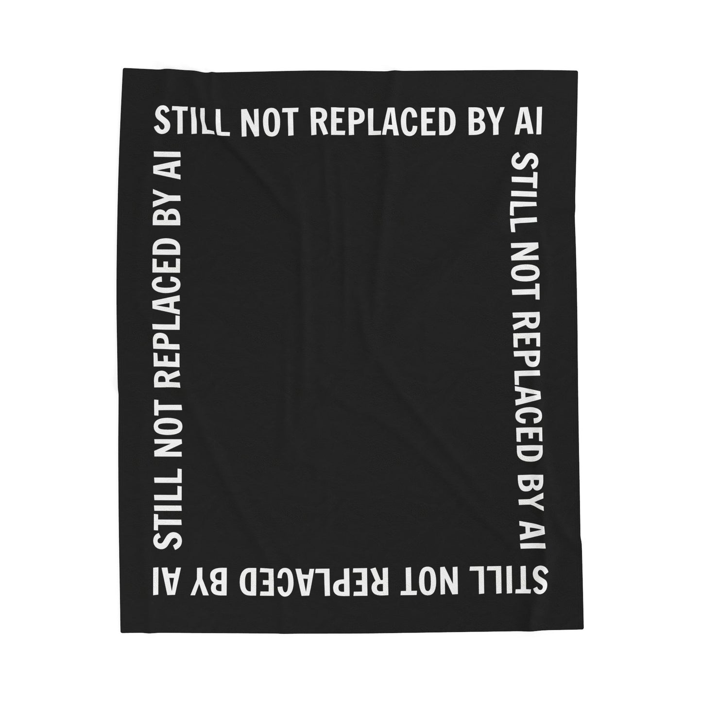 Still Not Replaced by AI – Funny Plush Blanket for Programmers & Tech Enthusiasts
