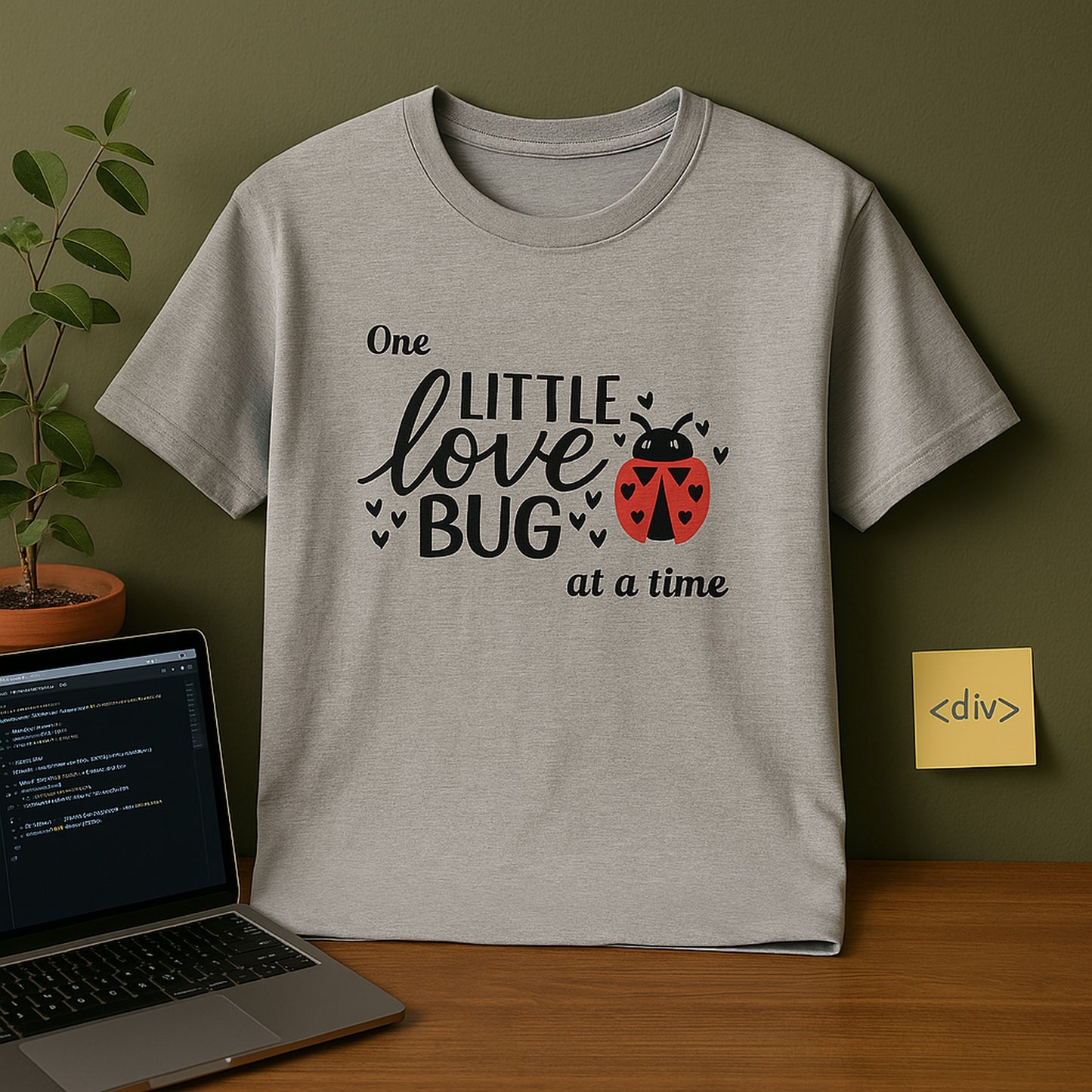 One Little Love Bug at a Time – Funny Debugging T-Shirt for Developers