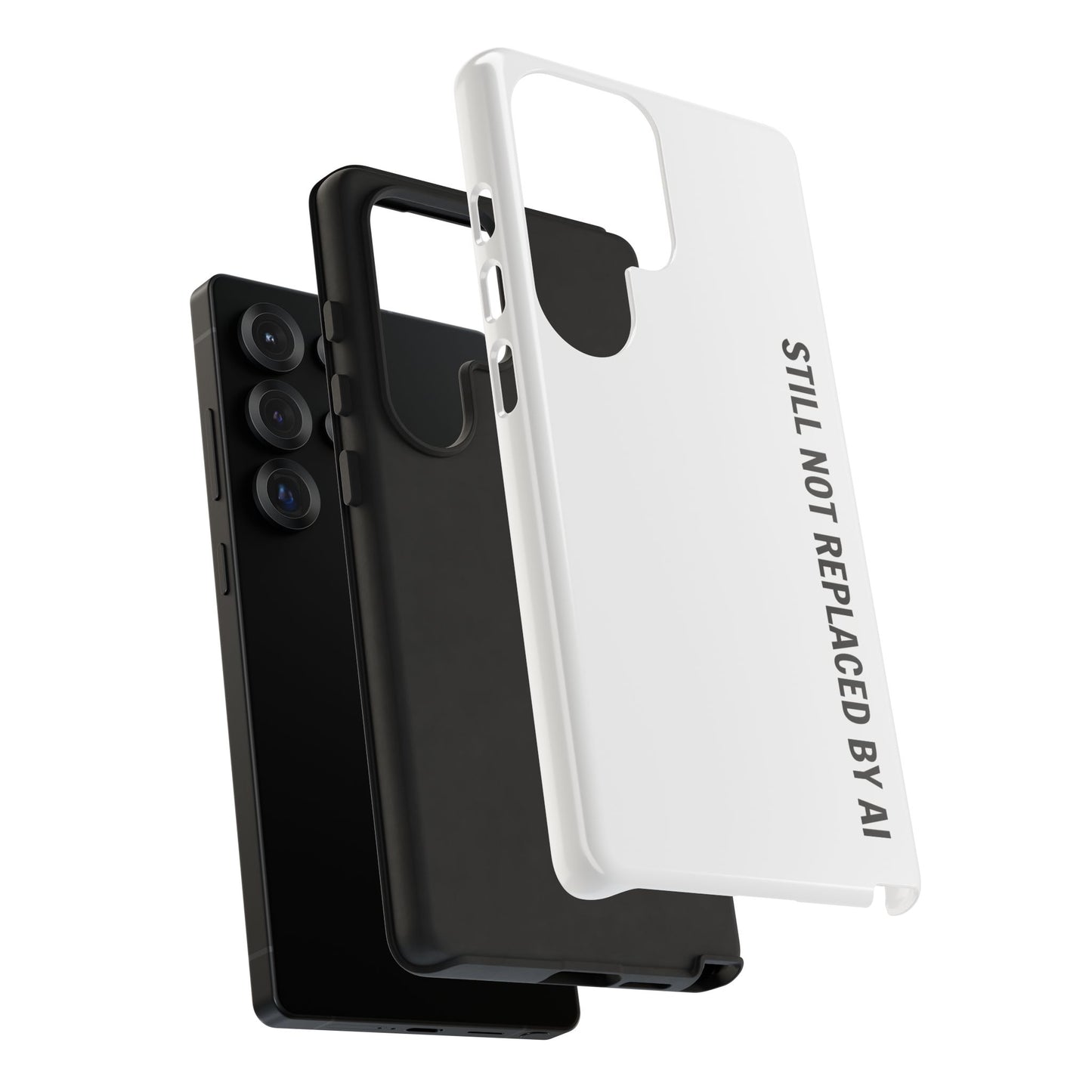 Still Not Replaced by AI – Funny Tough Phone Case for Programmers & Tech Enthusiasts