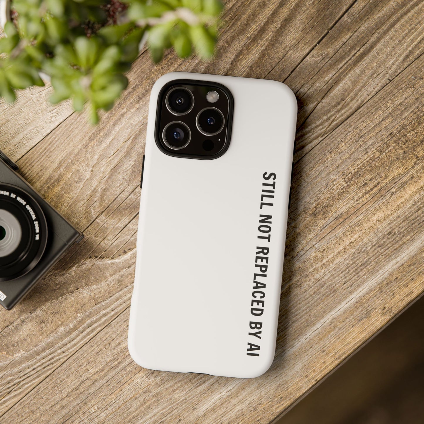 Still Not Replaced by AI – Funny Tough Phone Case for Programmers & Tech Enthusiasts