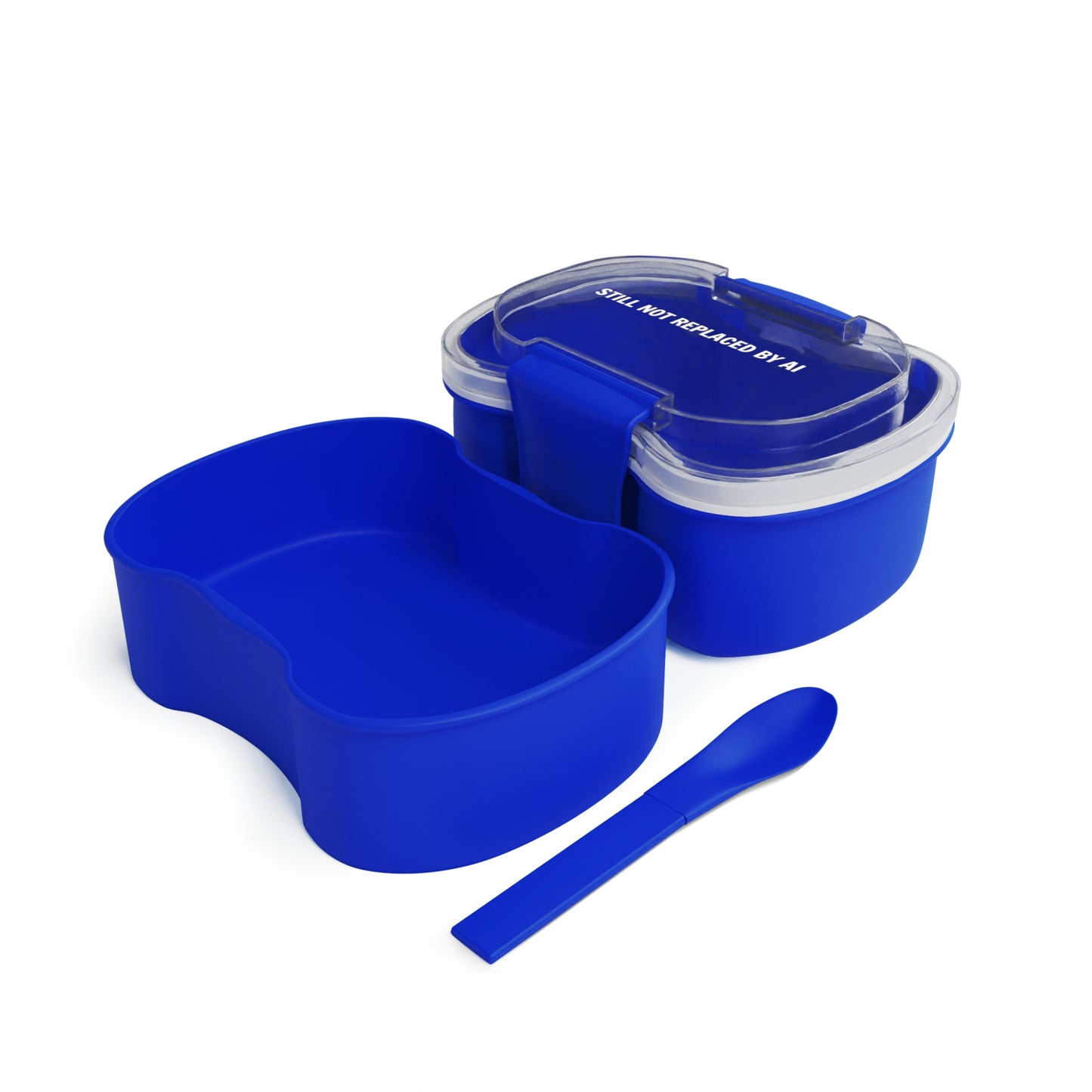 Still Not Replaced by AI – Two-Tier Bento Box for Coders | BPA-Free, Microwave Safe, Spoon Included