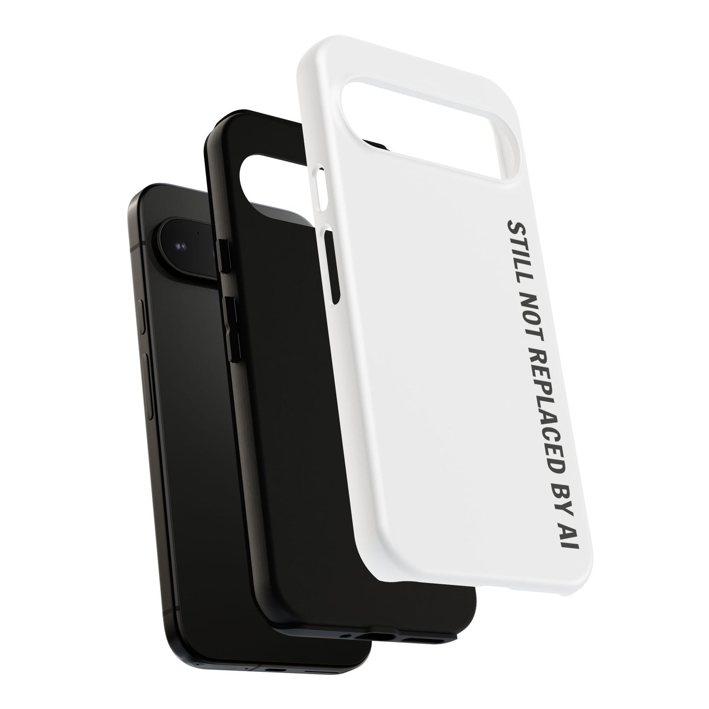 Still Not Replaced by AI – Funny Tough Phone Case for Programmers & Tech Enthusiasts