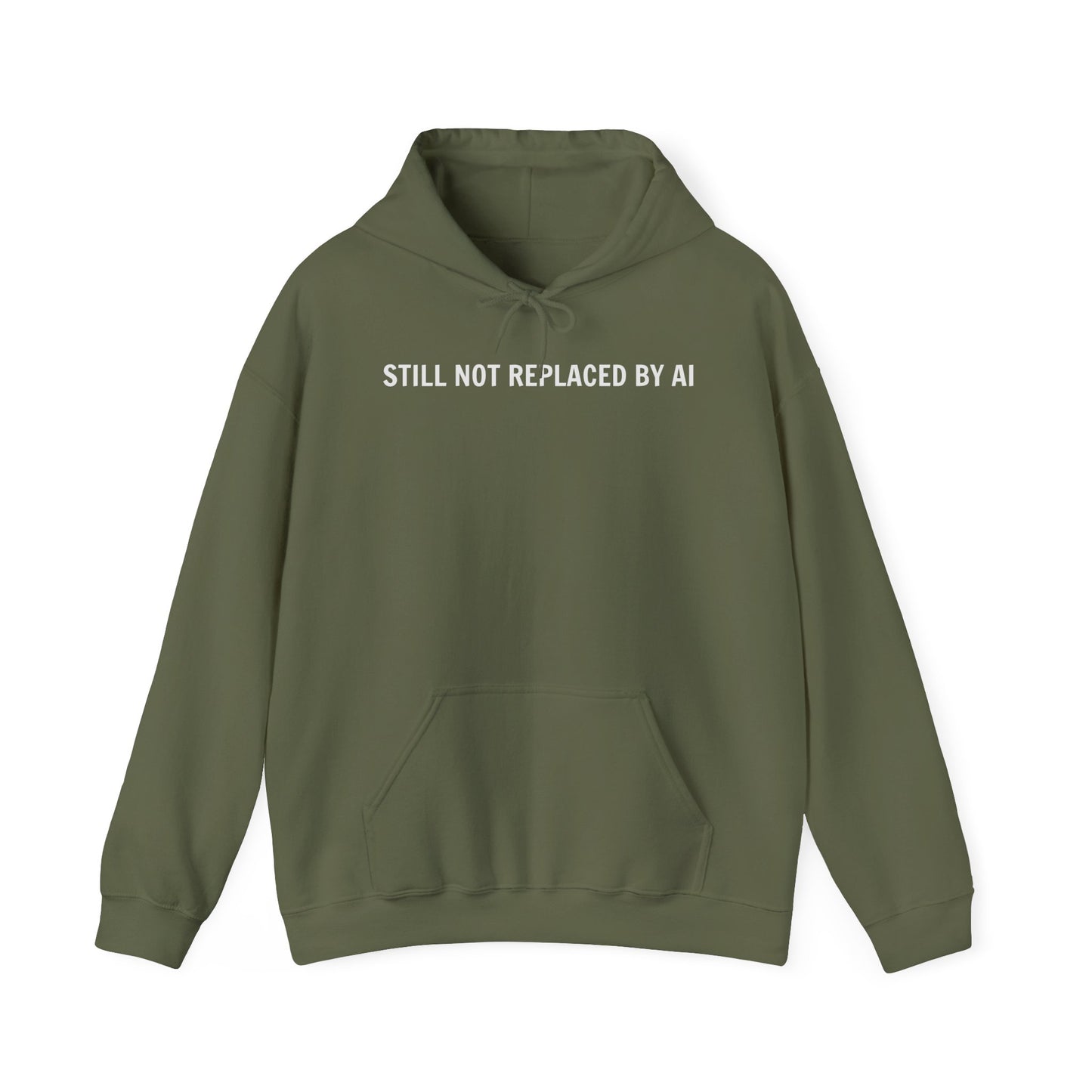 Still Not Replaced by AI – Funny Unisex Hoodie for Programmers & Tech Enthusiasts