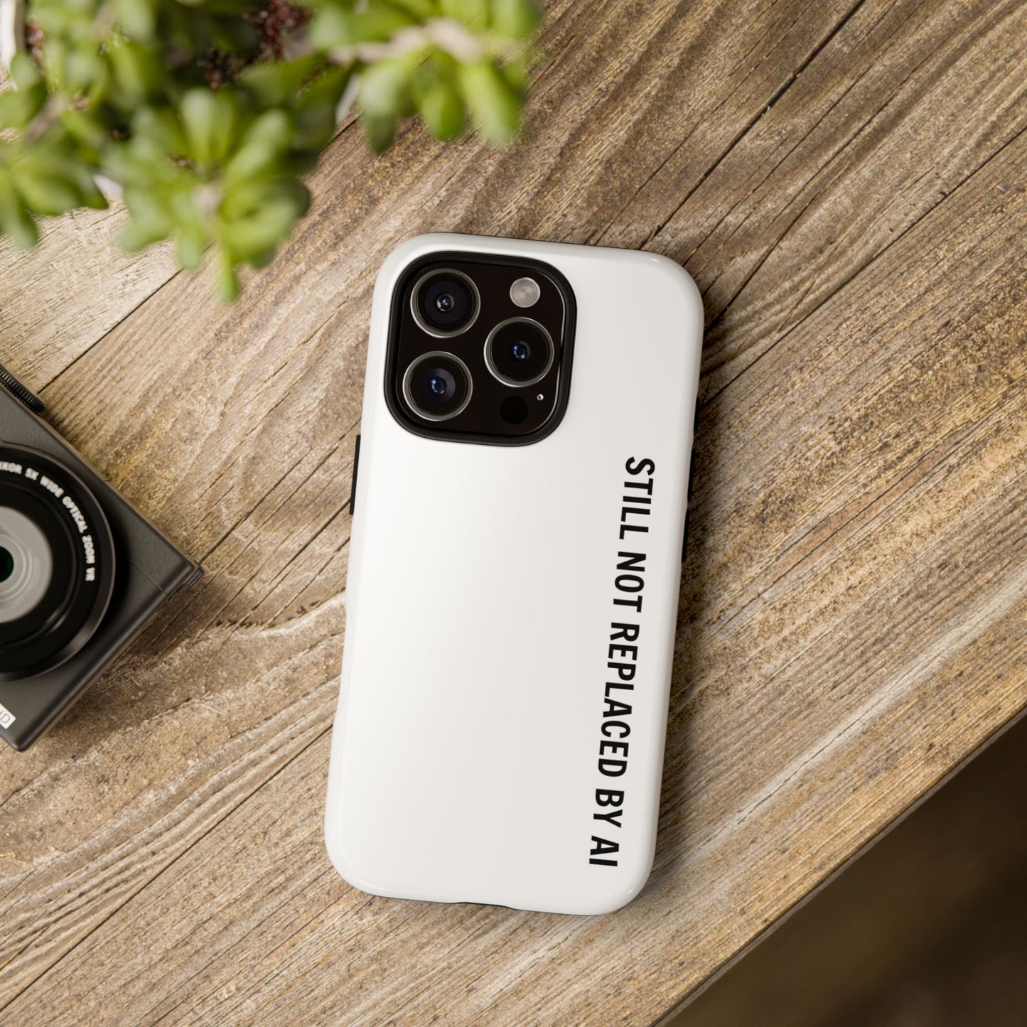 Still Not Replaced by AI – Funny Tough Phone Case for Programmers & Tech Enthusiasts