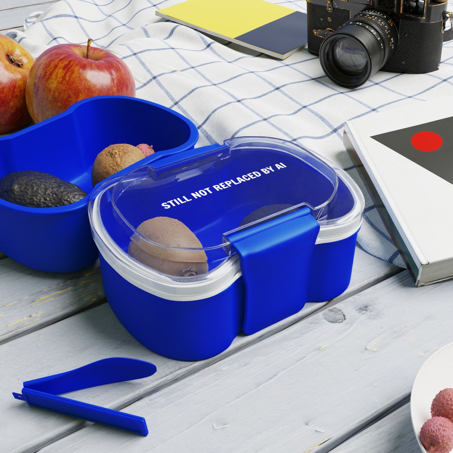 Still Not Replaced by AI – Two-Tier Bento Box for Coders | BPA-Free, Microwave Safe, Spoon Included