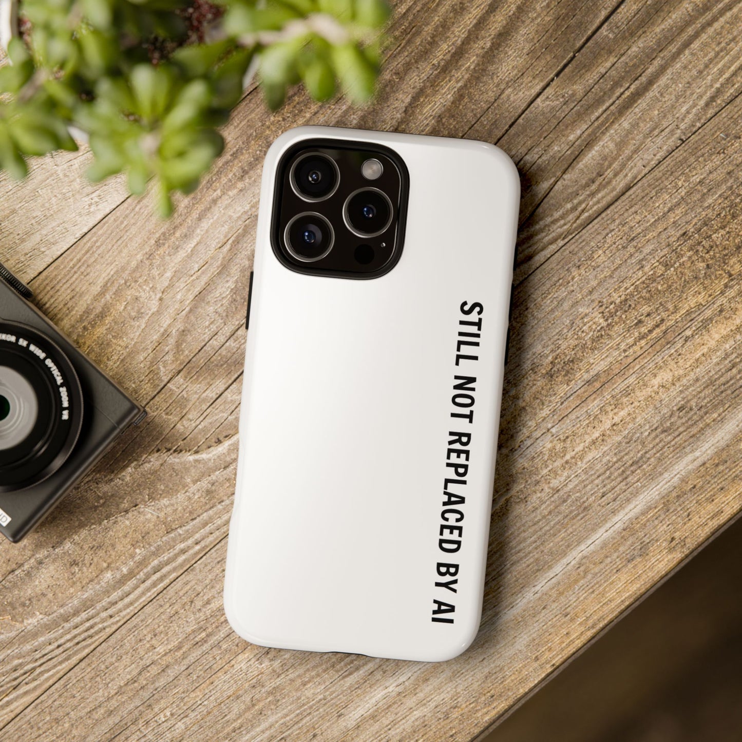 Still Not Replaced by AI – Funny Tough Phone Case for Programmers & Tech Enthusiasts