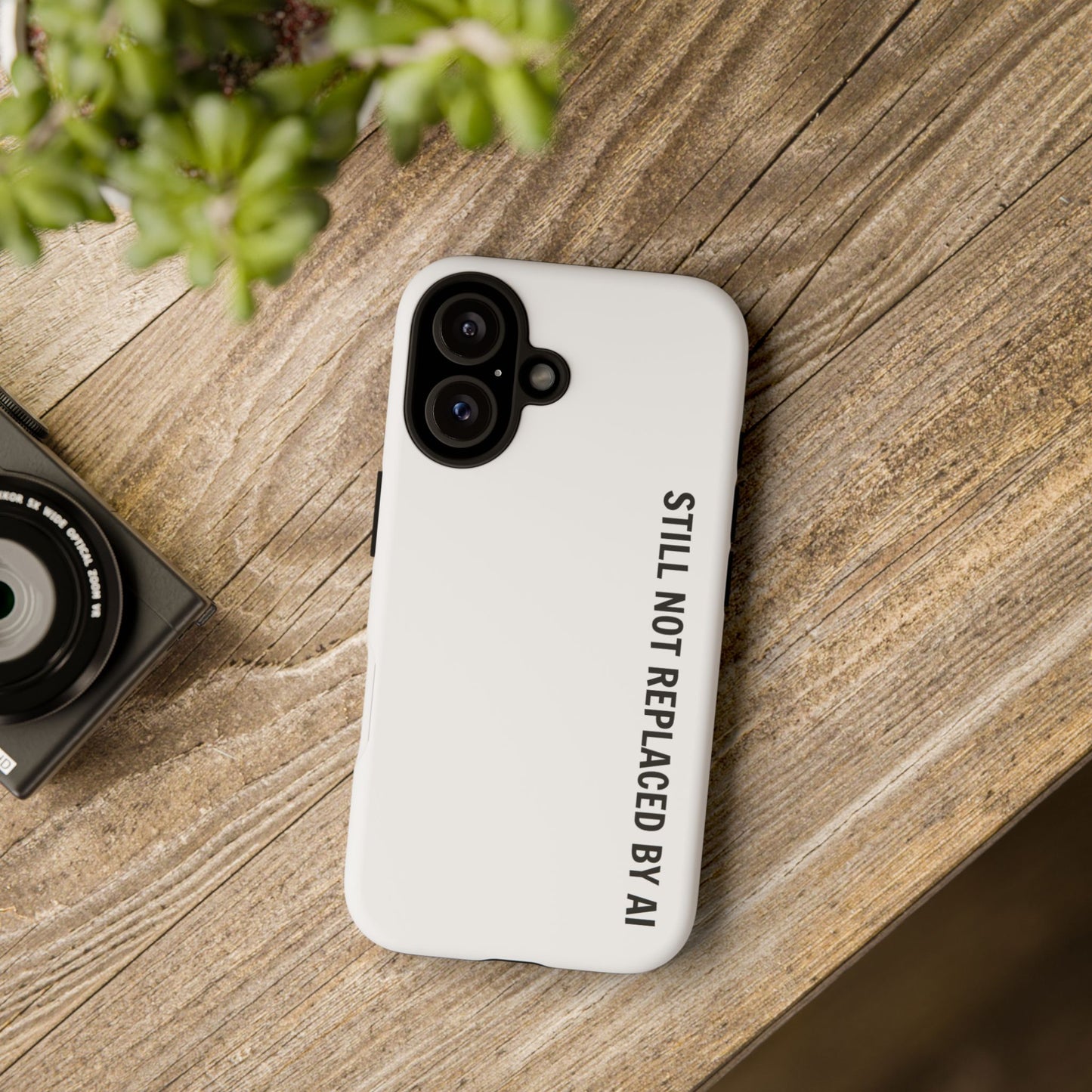 Still Not Replaced by AI – Funny Tough Phone Case for Programmers & Tech Enthusiasts