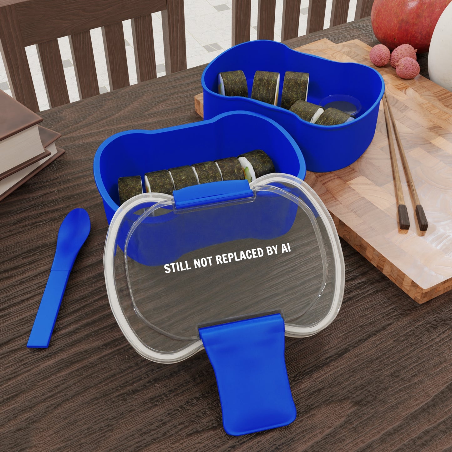 Still Not Replaced by AI – Two-Tier Bento Box for Coders | BPA-Free, Microwave Safe, Spoon Included