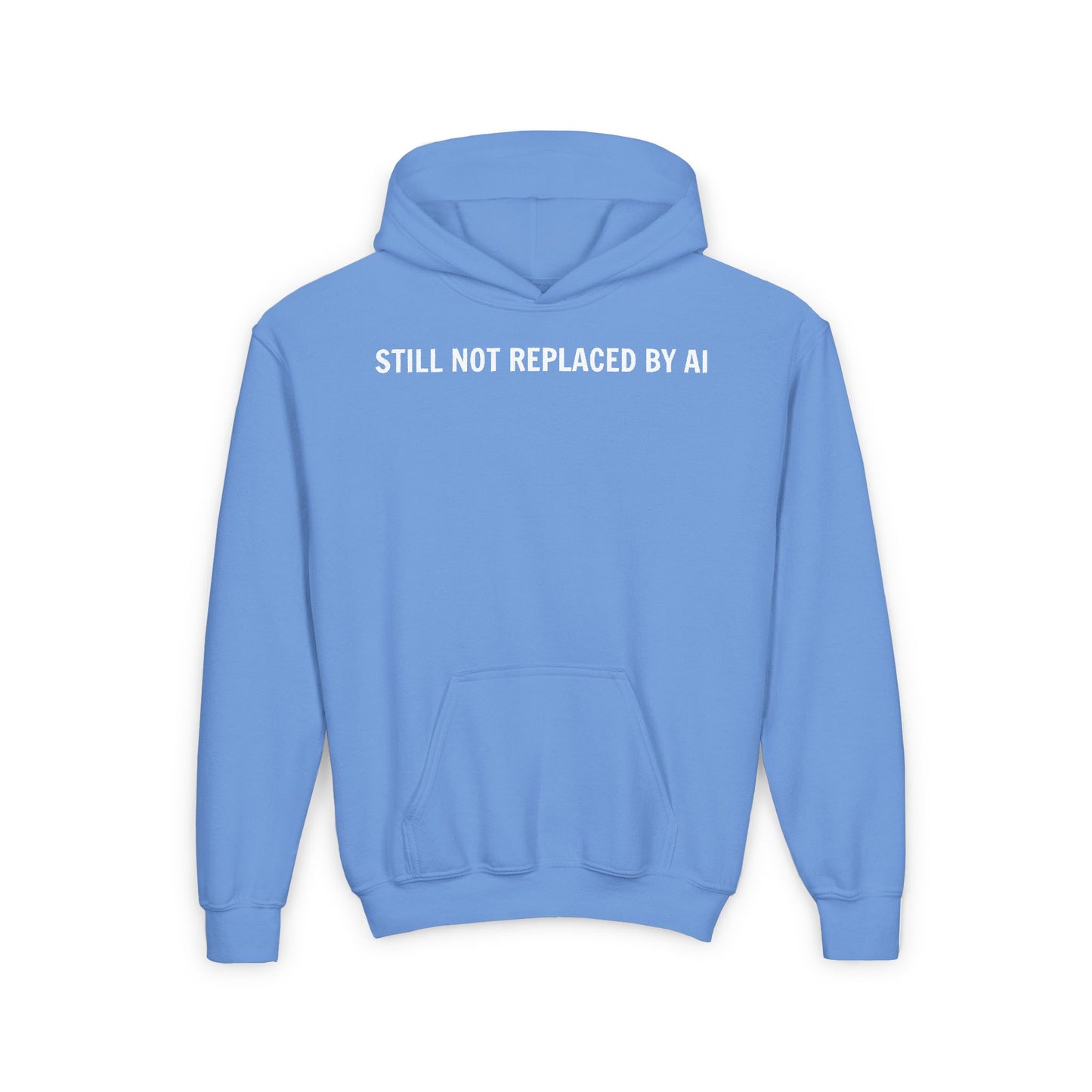 Still Not Replaced by AI – Youth Tech Hoodie for Future Coders | Ultra-Soft Blend Sweatshirt