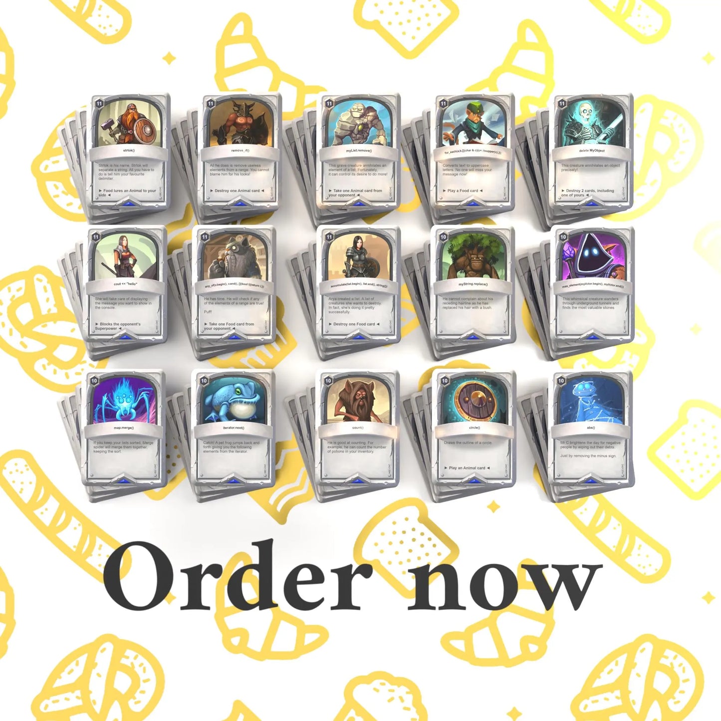 A complete set of 15 C++ flashcards with an "order now" prompt