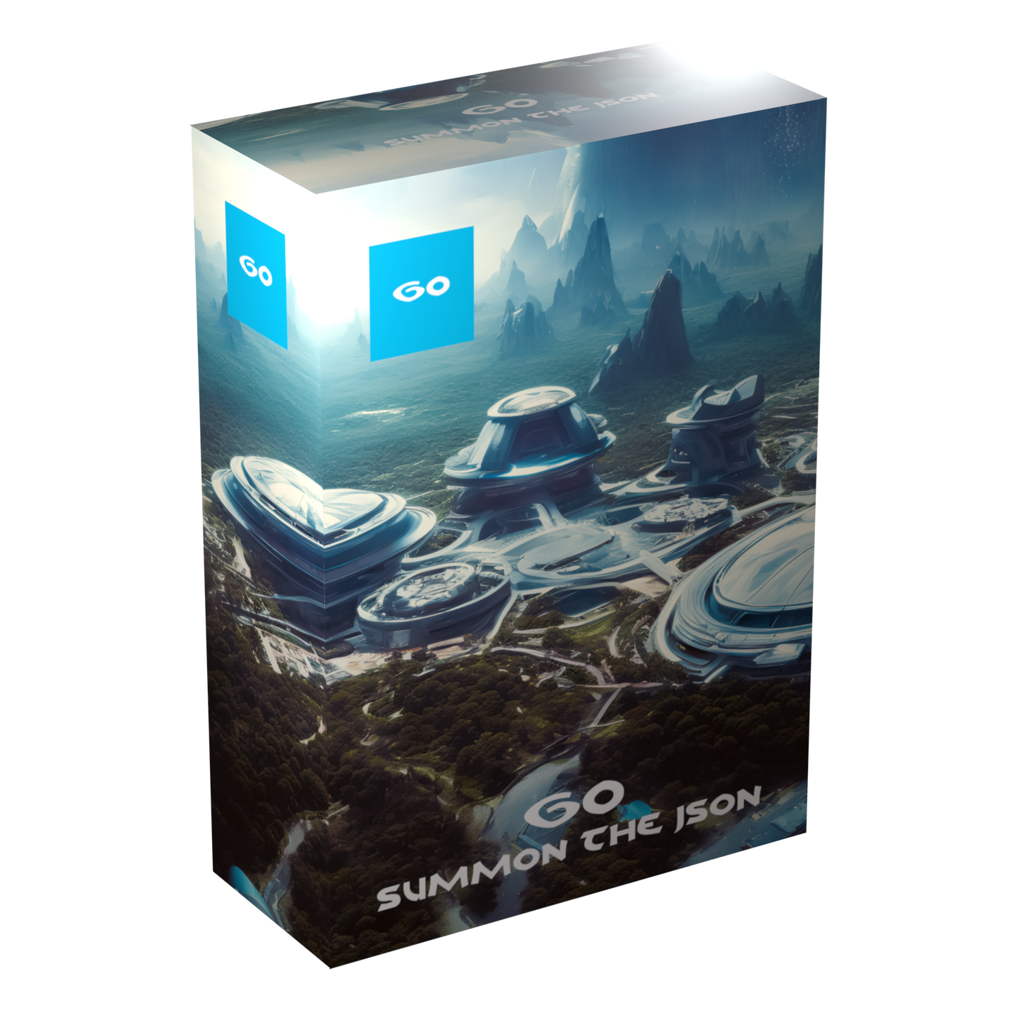 Front view of the Golang Flashcards box displaying branding and features
