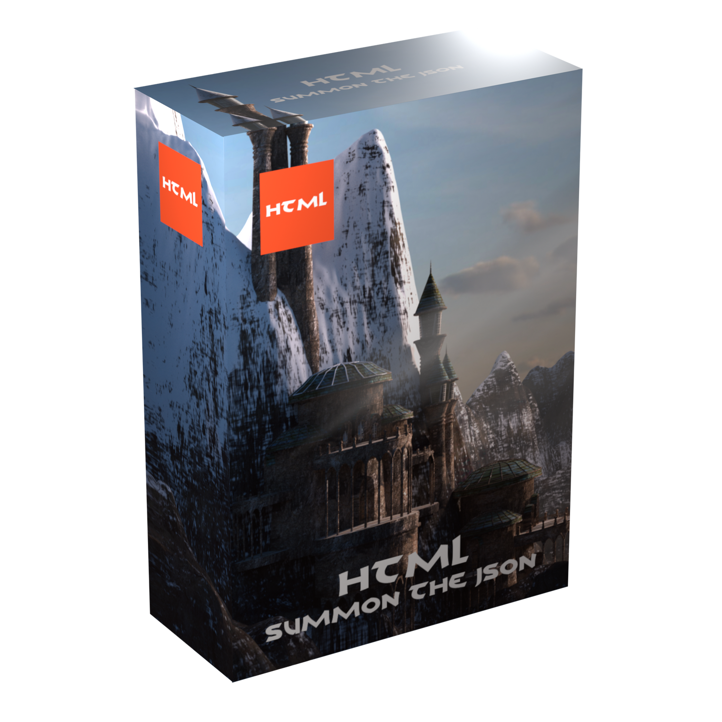 Front view of the HTML Flashcards box displaying branding and features