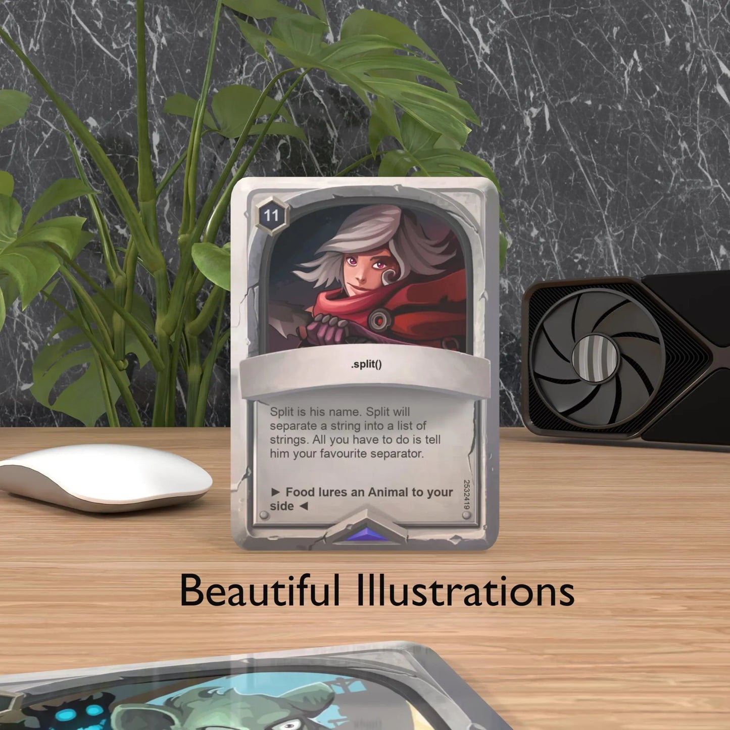 Kotlin flashcard displayed on a desk with beautiful design