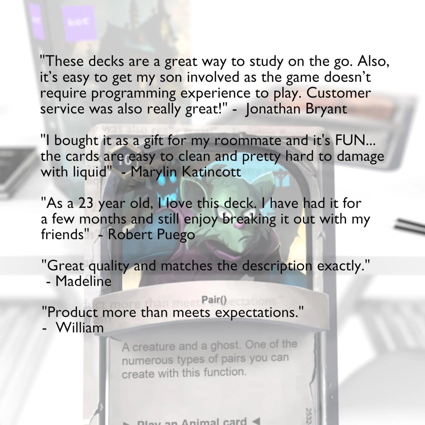 Customer reviews showcasing satisfaction with Kotlin flashcards