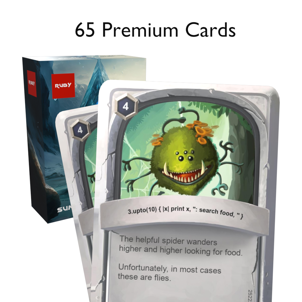 two Ruby flashcards, one behind another