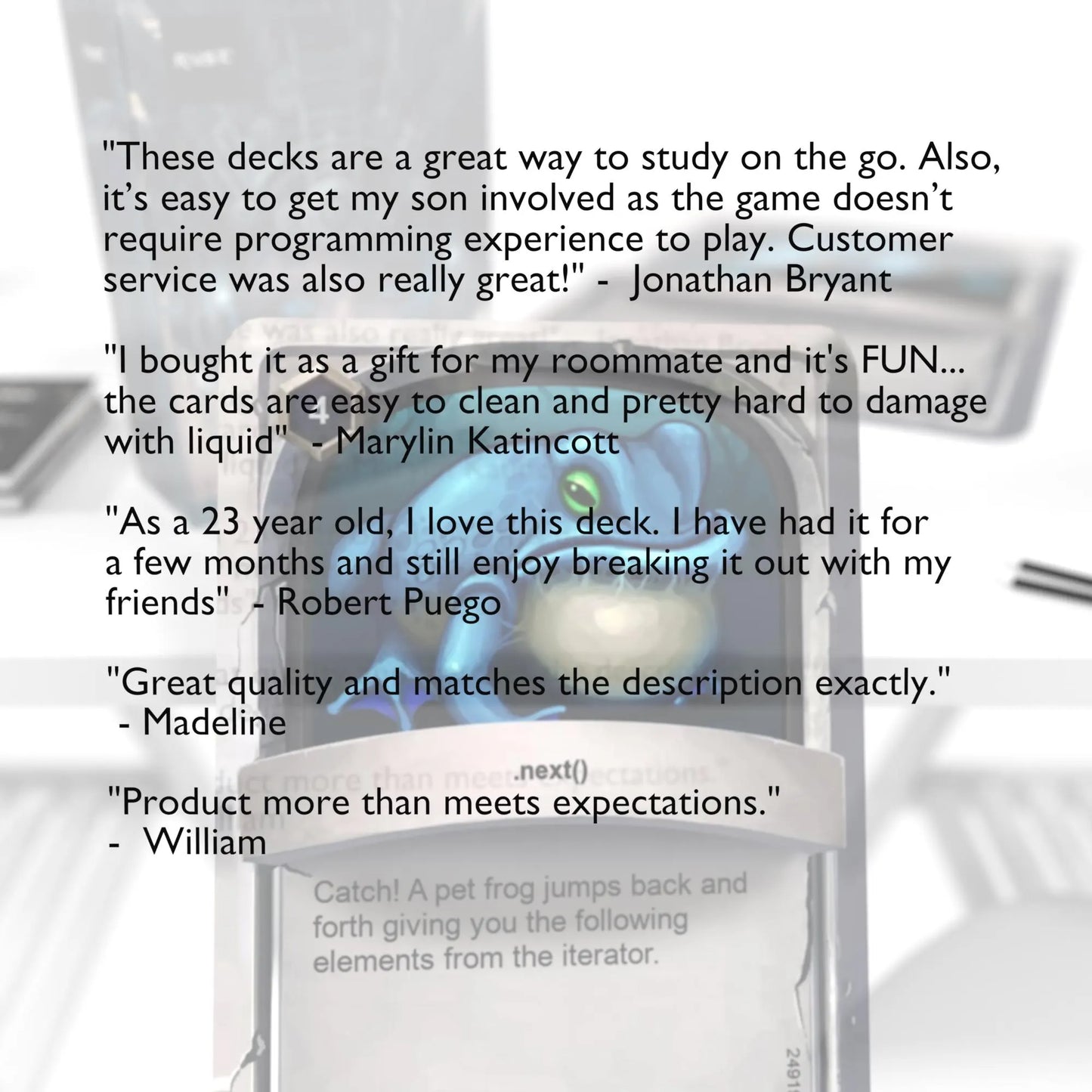Positive customer testimonials about Rust flashcards