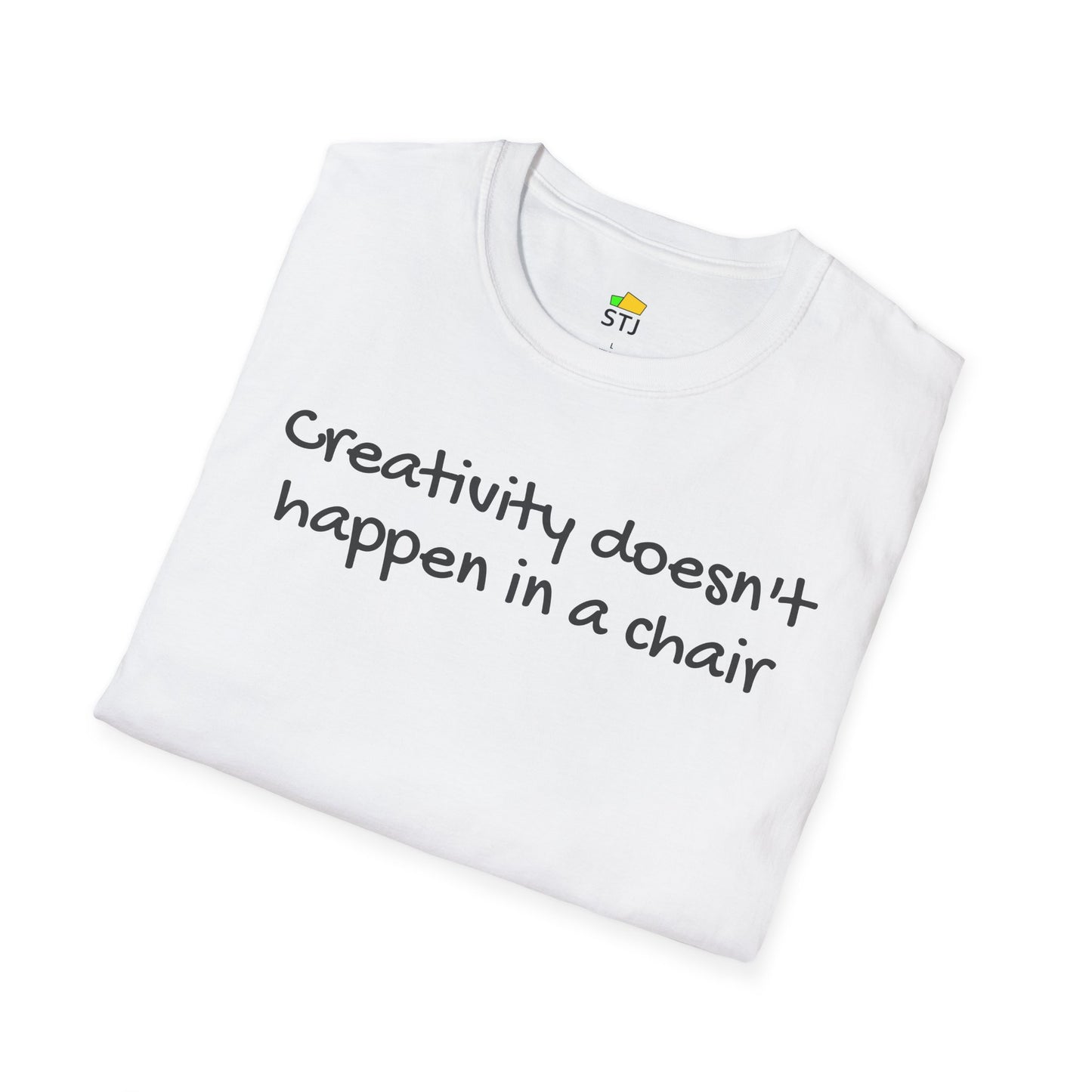 Creativity Doesn’t Happen in a Chair – Coder Shirt | Inspirational Developer Shirt