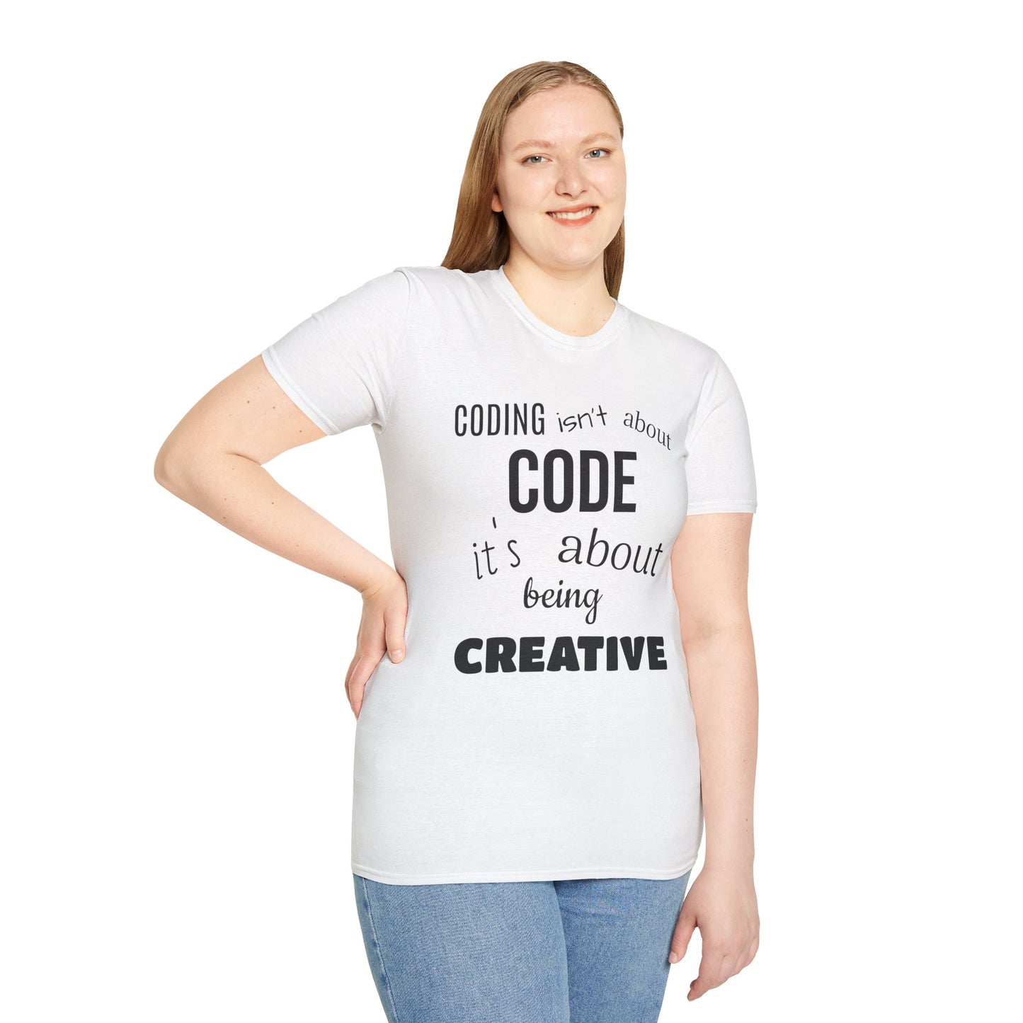 Coder Shirt – "Coding Isn't About Code, It's About Being Creative" – Programming T-Shirt for Developers