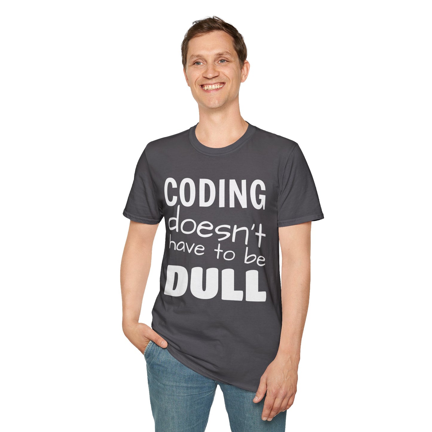 Coding Doesn’t Have to Be Dull – Retro Coder Shirt | Premium Soft-Fit Developer Shirt