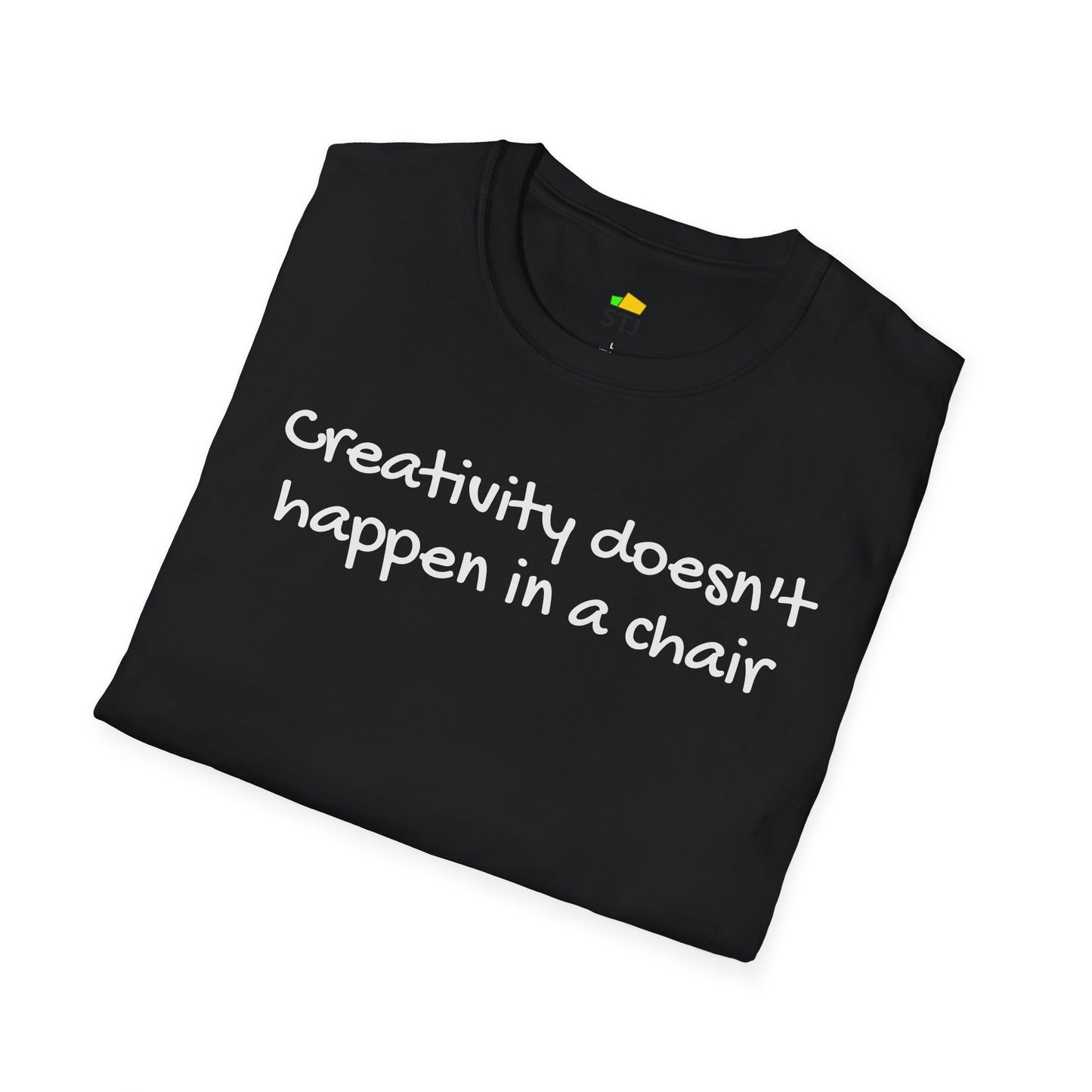 Creativity Doesn’t Happen in a Chair – Coder Shirt | Inspirational Developer Shirt