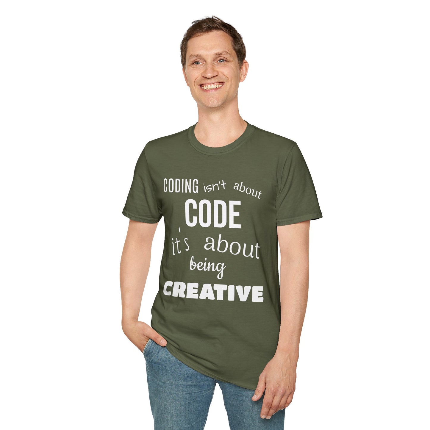 Coder Shirt – "Coding Isn't About Code, It's About Being Creative" – Programming T-Shirt for Developers