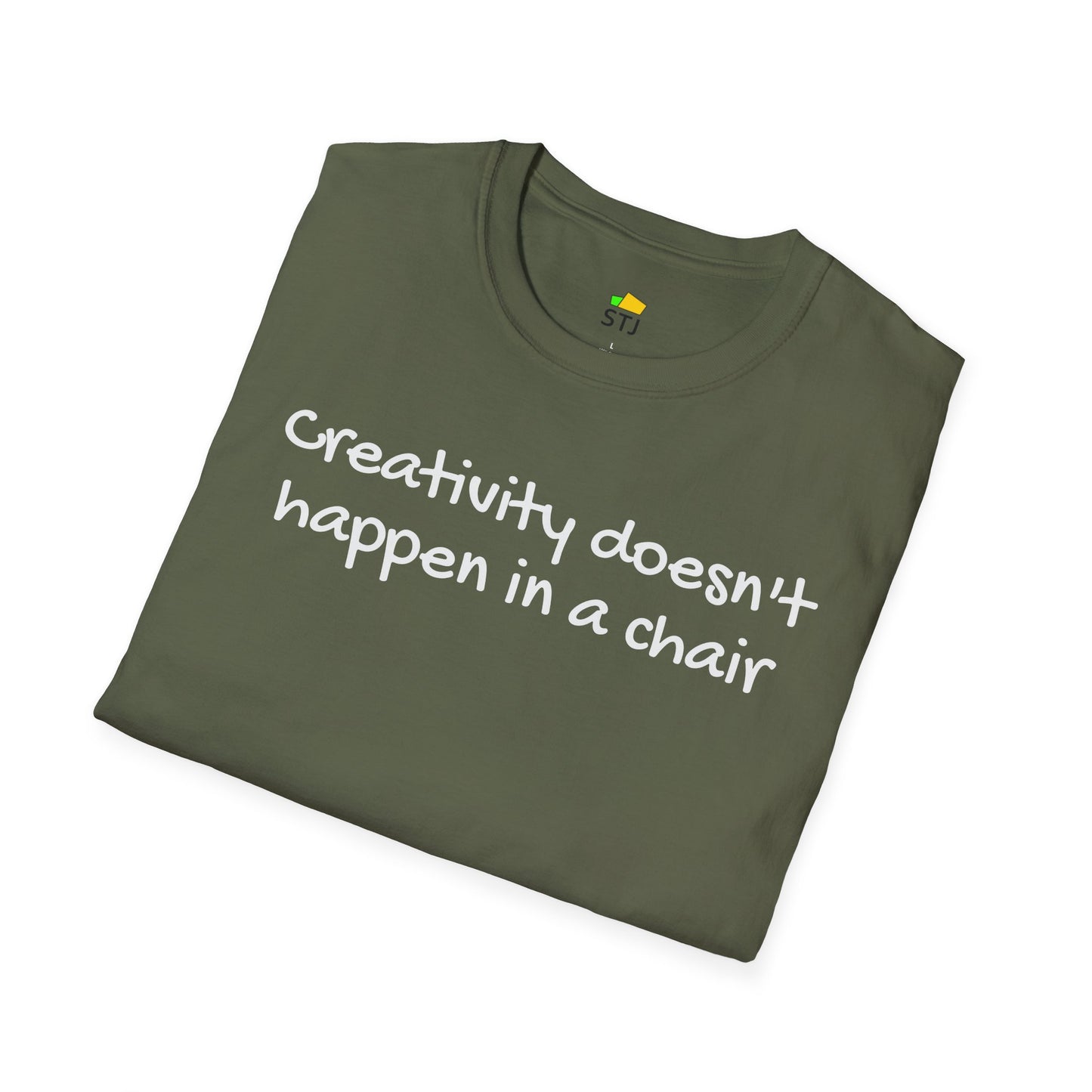 Creativity Doesn’t Happen in a Chair – Coder Shirt | Inspirational Developer Shirt