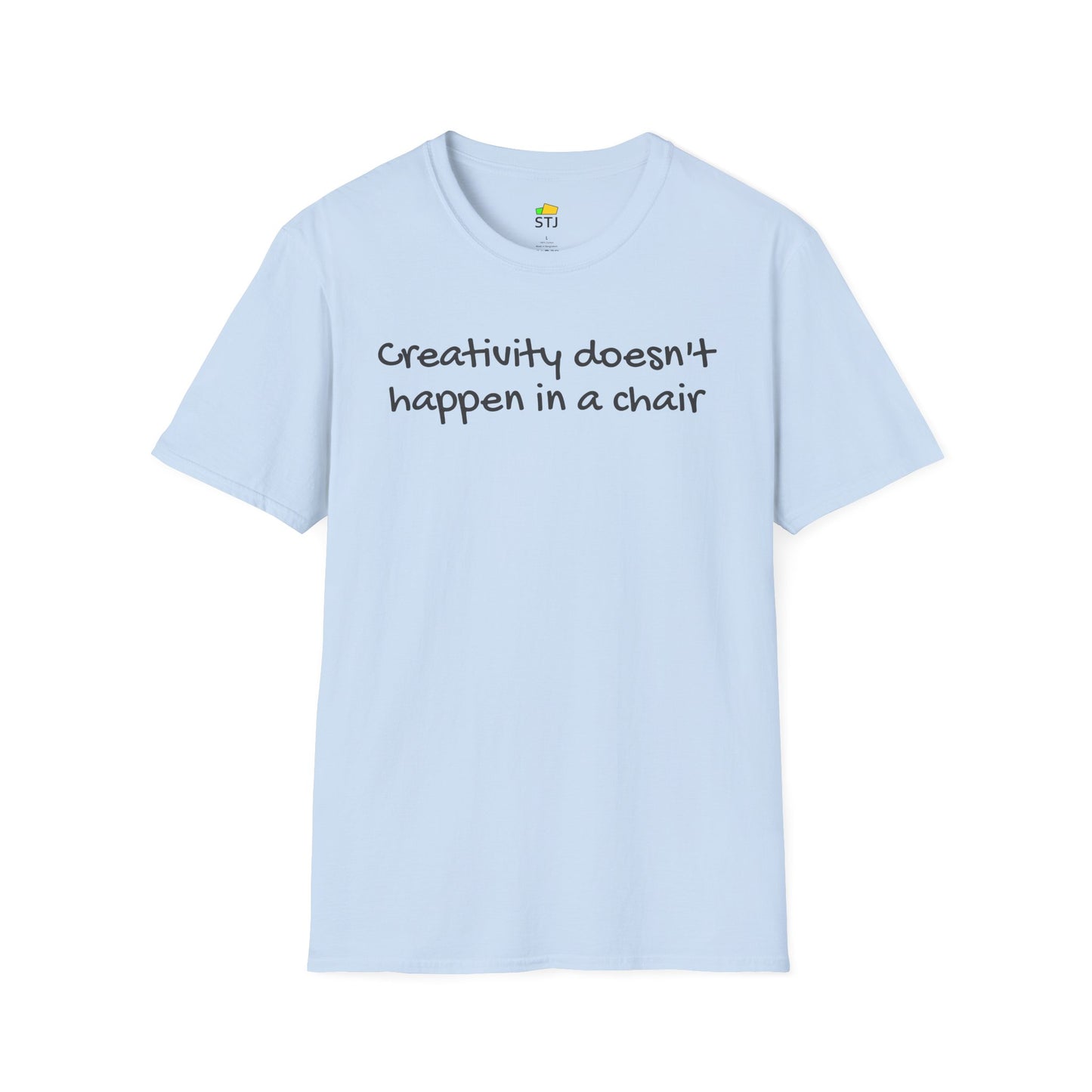 Creativity Doesn’t Happen in a Chair – Coder Shirt | Inspirational Developer Shirt