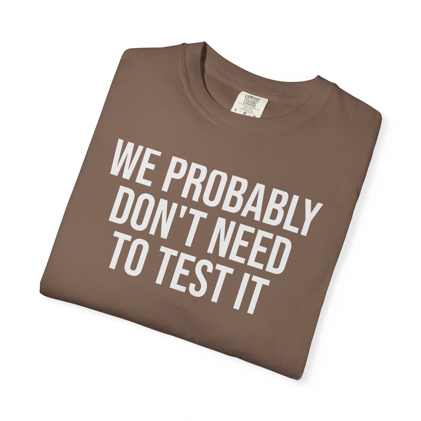 We Probably Don’t Need to Test This – Programmer Humor Shirt for Coders | Comfort Colors 1717