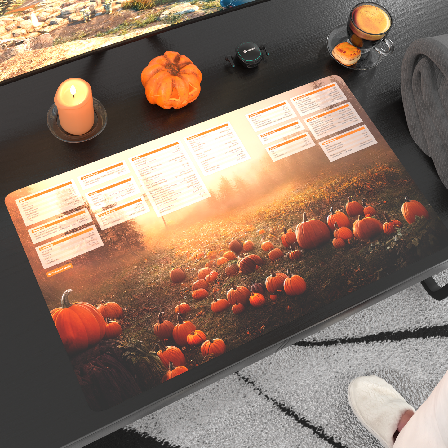 Pumpkin Harvest - Windows 11 Keyboard Shortcuts Desk Mat