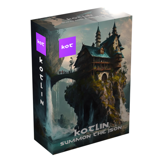 Front view of the Kotlin flashcards box