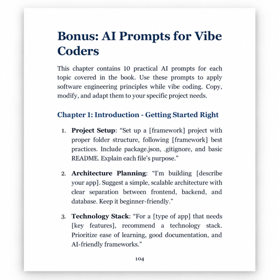 Software Engineering For Vibe Coders - Ebook, PDF, EPUB - Essential Guide for Non Technical Founders
