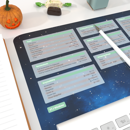 Windows 11/MacOS Keyboard Shortcuts Desk Mat - Stellar Canvas