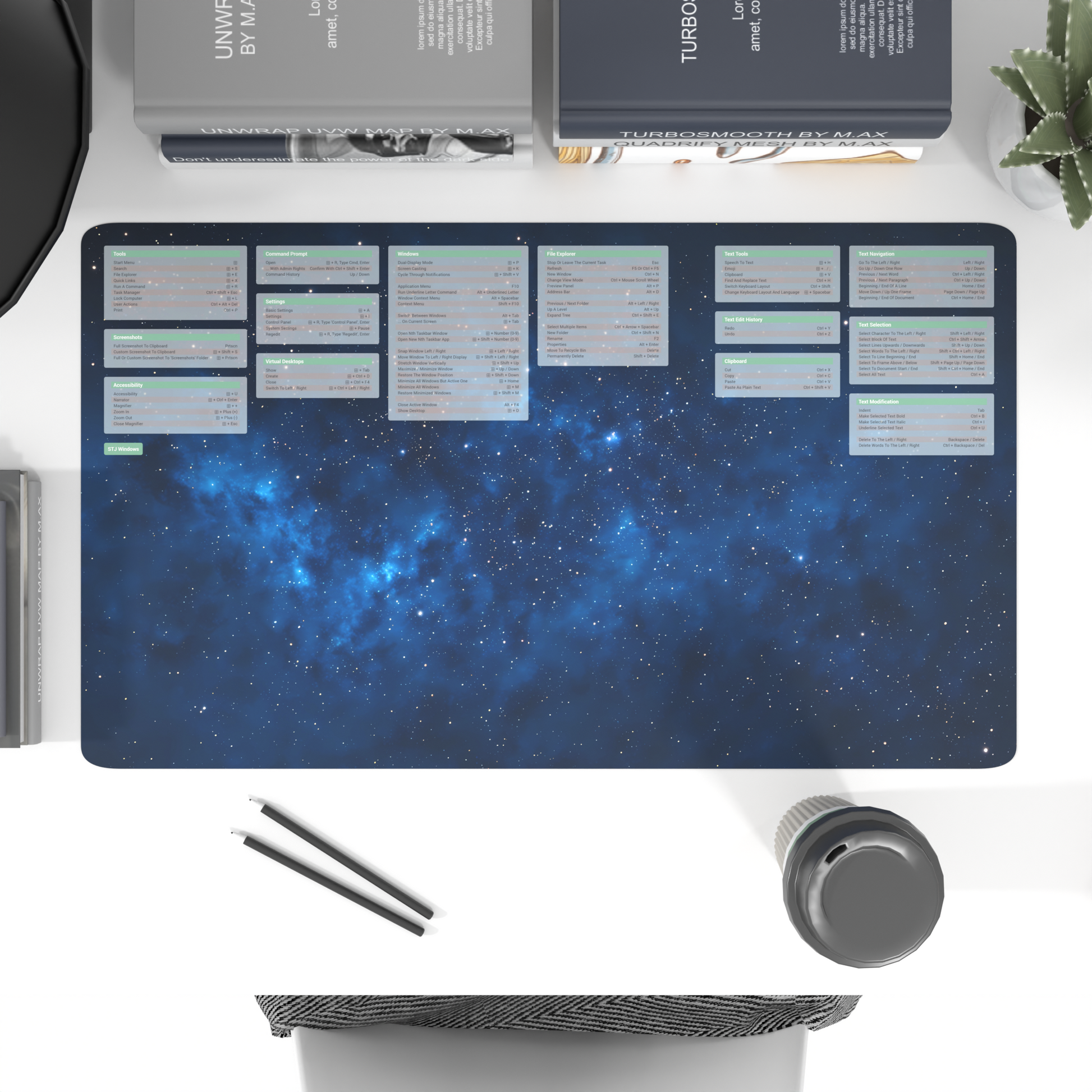 Windows 11/MacOS Keyboard Shortcuts Desk Mat - Stellar Canvas – Summon ...